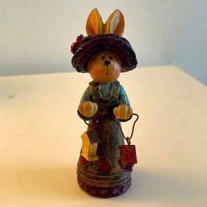 Spring/Easter Bunny Holding Birdhouses Figurine
